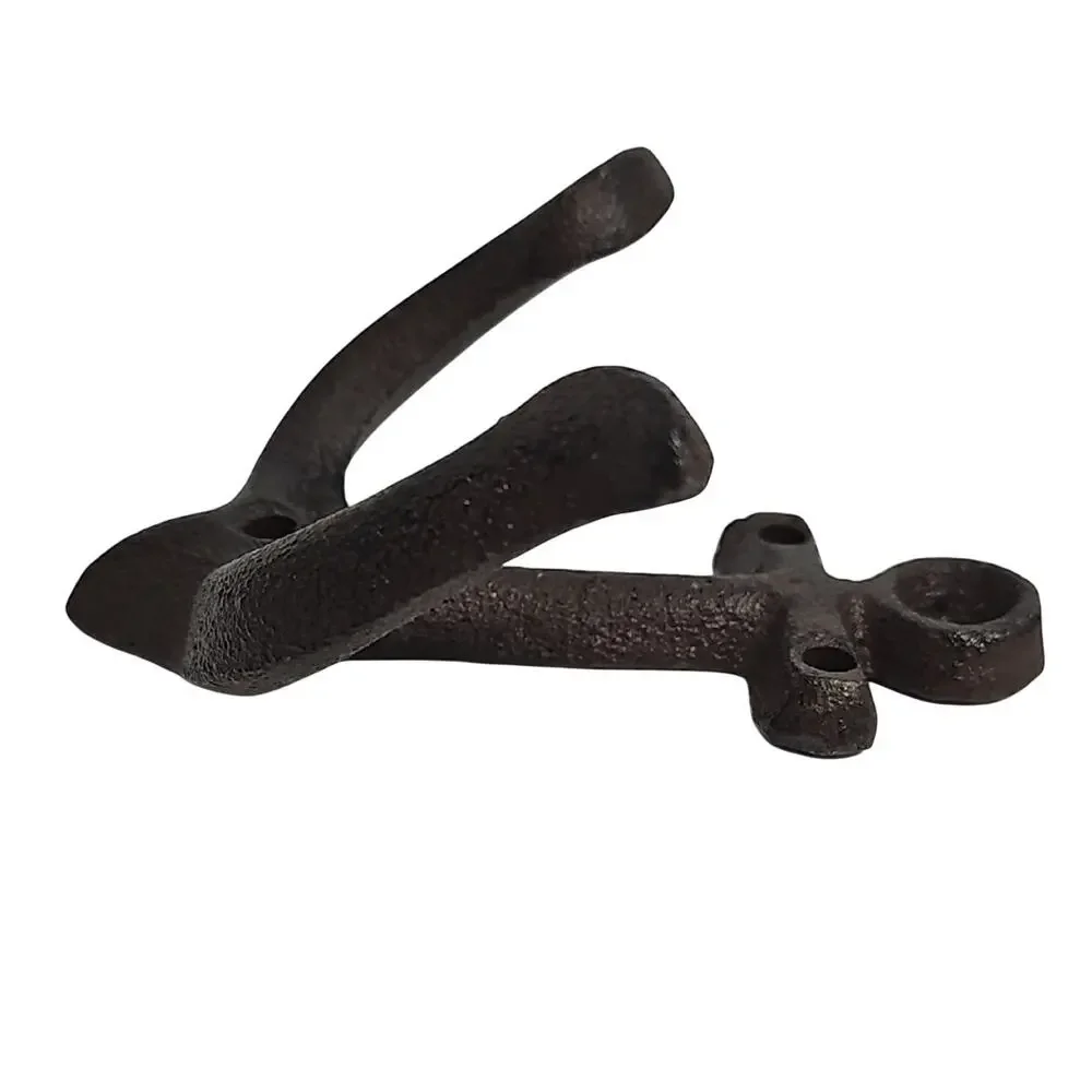Cast Iron Anchor Wall Hook in Dark Brown Coastal